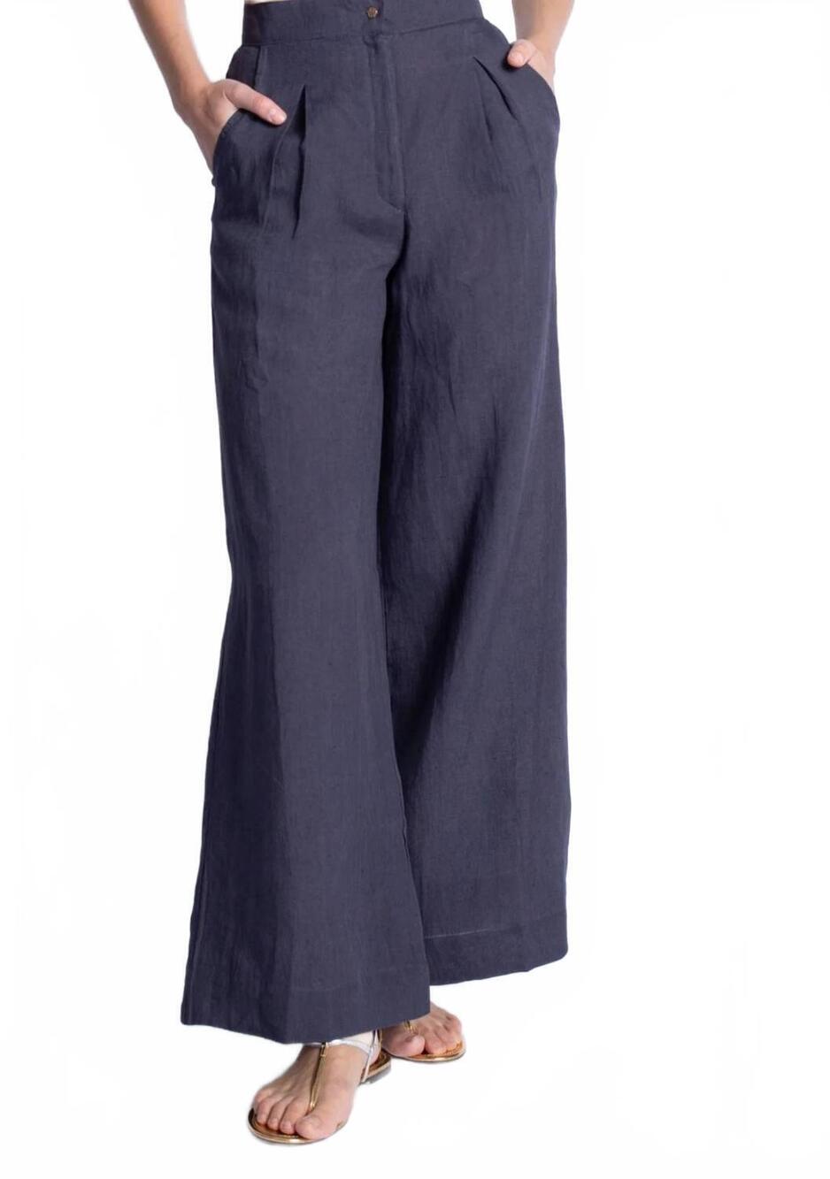 NEW KARINA GRIMALDI soll linen pants in navy